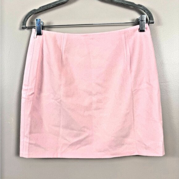 Womens Blush Pink Mini Size 10 Skirt Wool Lined Coquette Romantic Academia Femme - Picture 2 of 7